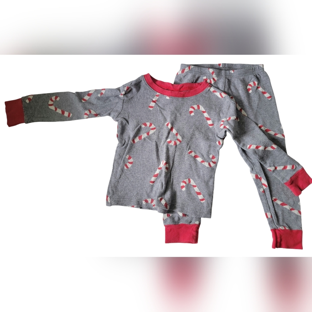 Carter's gray candy cane cotton pajamas size 2T
